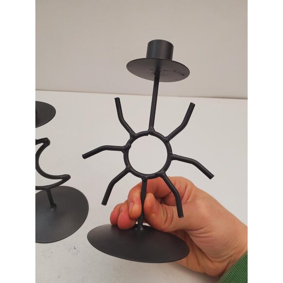 Celestial candlestick Metal star and moon candle holder Vintage altar decor Gift - Picture 9 of 10